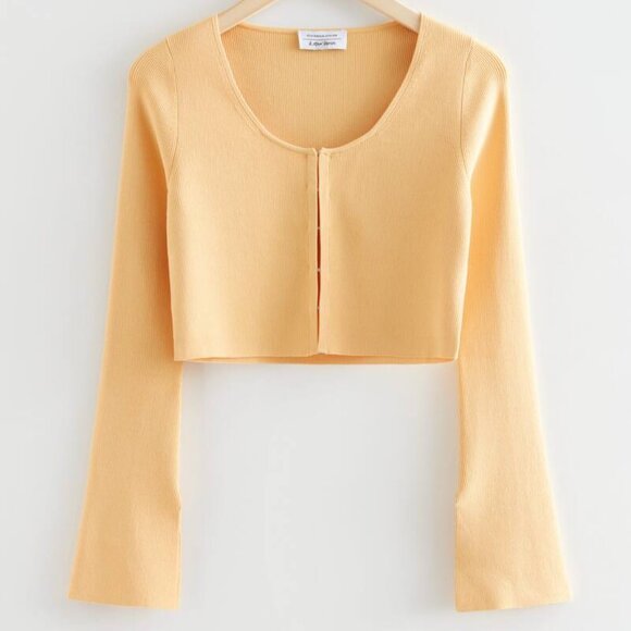 Yellow cropped cardigan - Picture 1 of 2